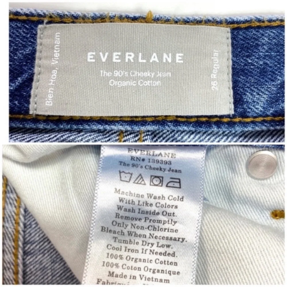 Everlane The 90's Cheeky Jean Organic Cotton High Rise Jeans Medium Washed Sz 26